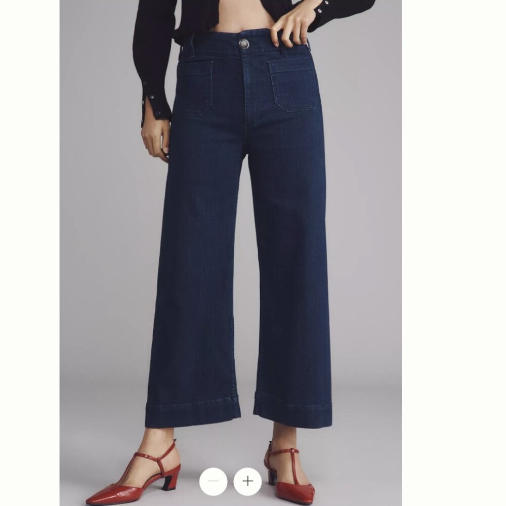 The Colette Crop High-Rise Wide-Leg Jeans by Maeve - Size 27 - Picture 2 of 5